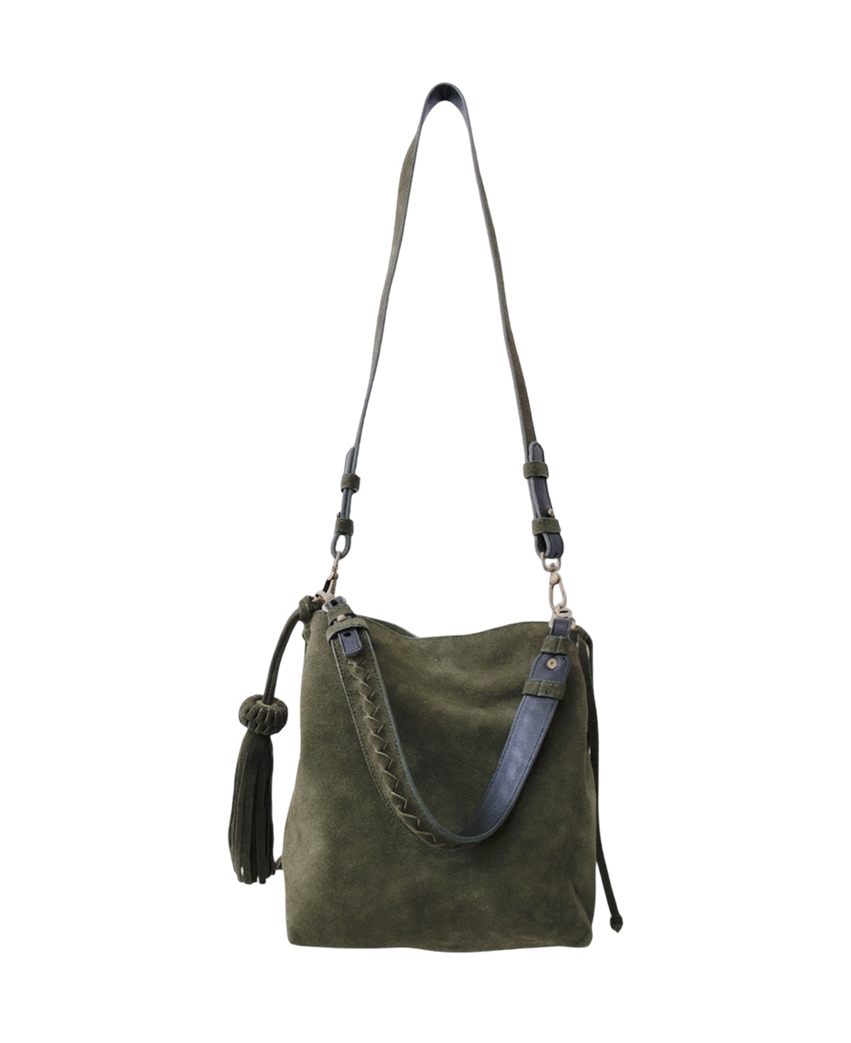 Mini Bacalar Crossbody: Soft Olive Green Genuine Suede