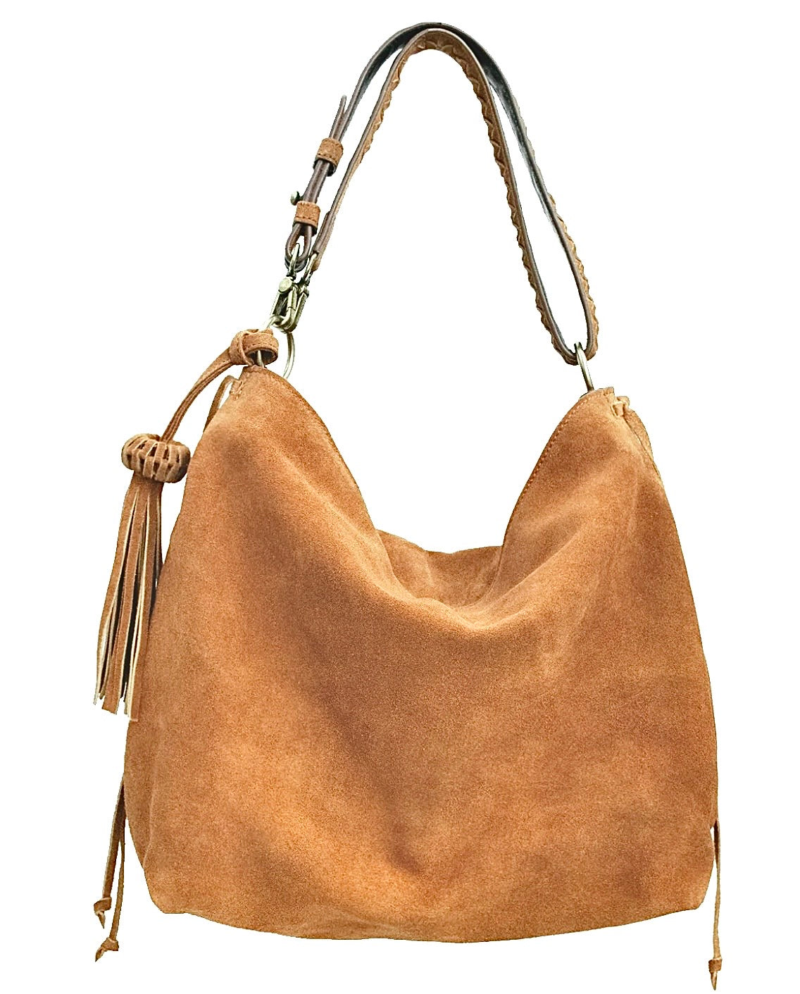 Bacalar Shoulder Bag: Vibrant Mustard Genuine Suede