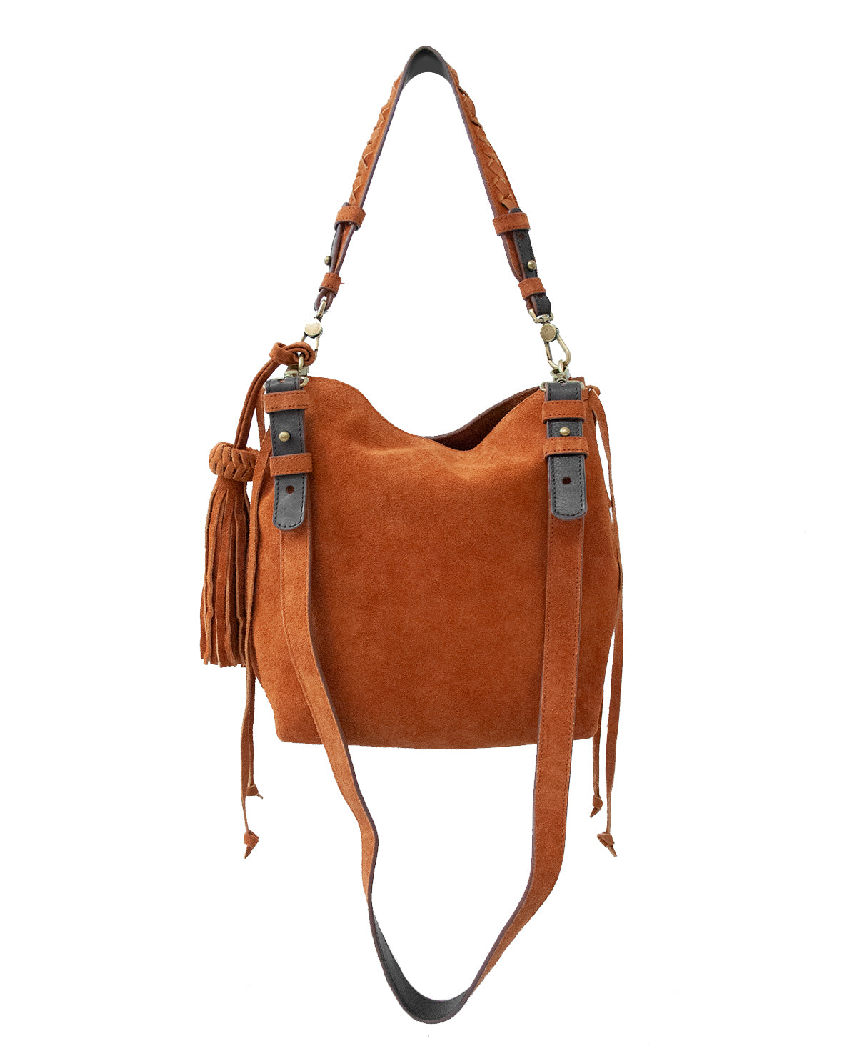 Mini Bacalar Crossbody: Vibrant Apricot Genuine Suede