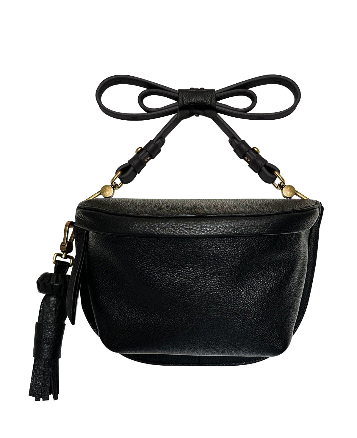 All Black Soft Leather Sling Bag