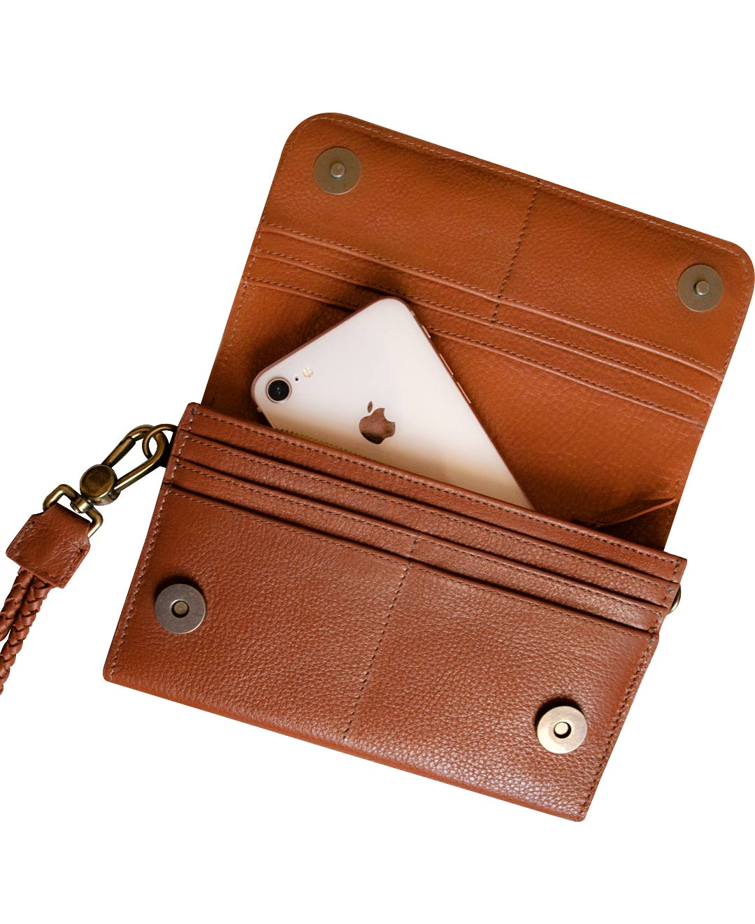 wristlet wallet with strap full grain leather bifold
