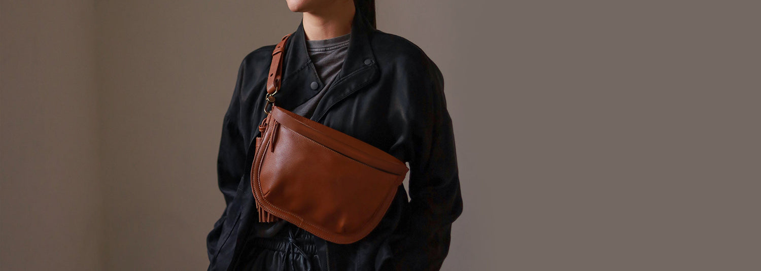 bixi awotan: Fem Leather Fanny Packs