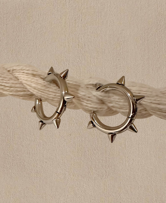 Spike Hoops 18K Gold Plated & Stainless Steel Earrings