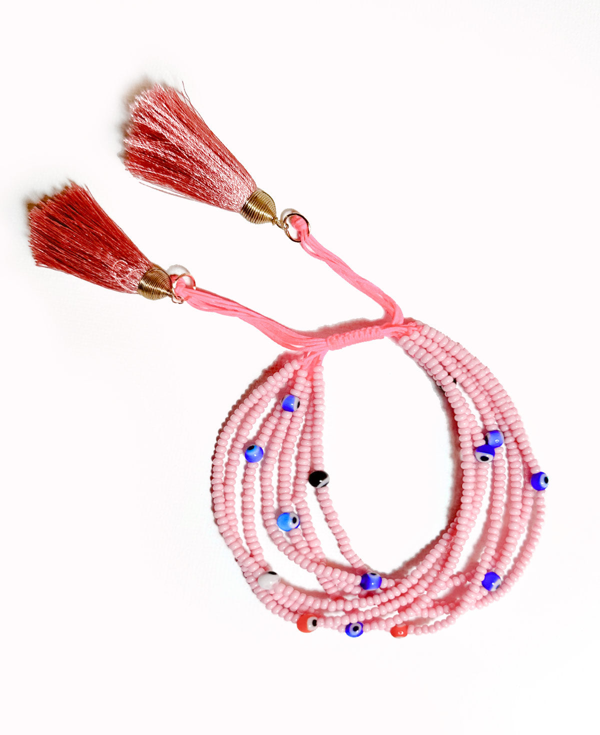 Pink Beaded Stacked Bracelet Set