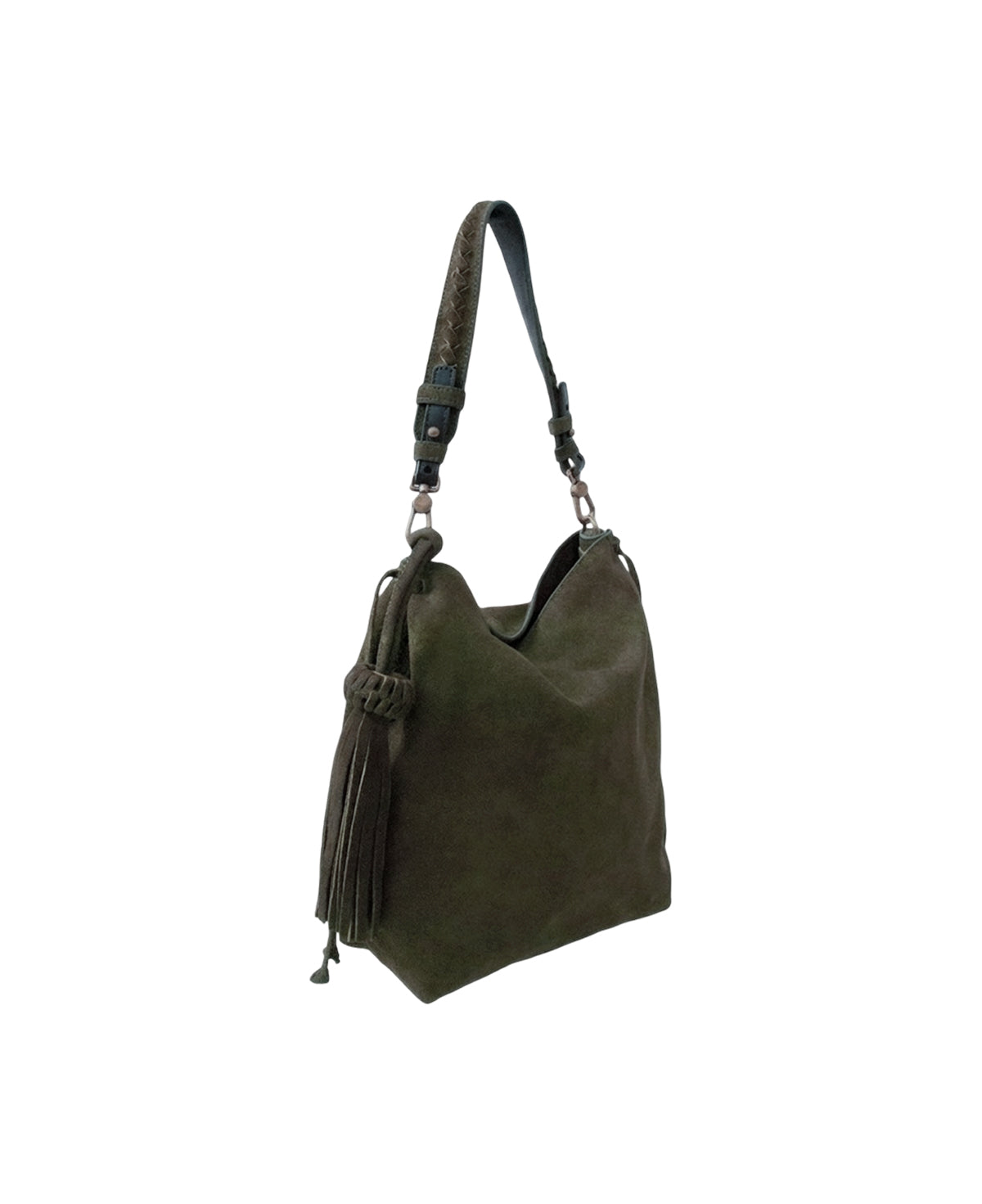 Mini Bacalar Crossbody: Soft Olive Green Genuine Suede