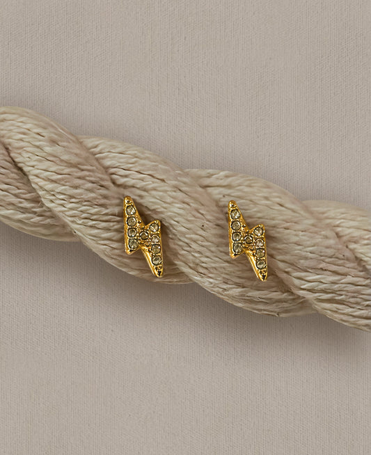 Flash 18K Gold Plated Lightning Bolt Stud Earrings