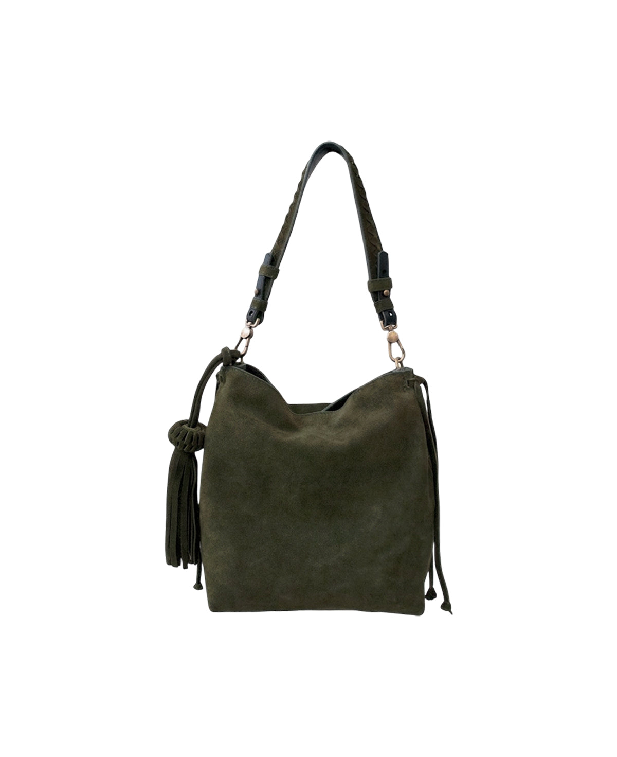 Mini Bacalar Crossbody: Soft Olive Green Genuine Suede
