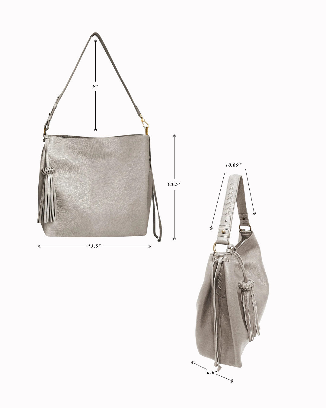 Mini Bacalar Taupe - Bolsa de hombro de piel