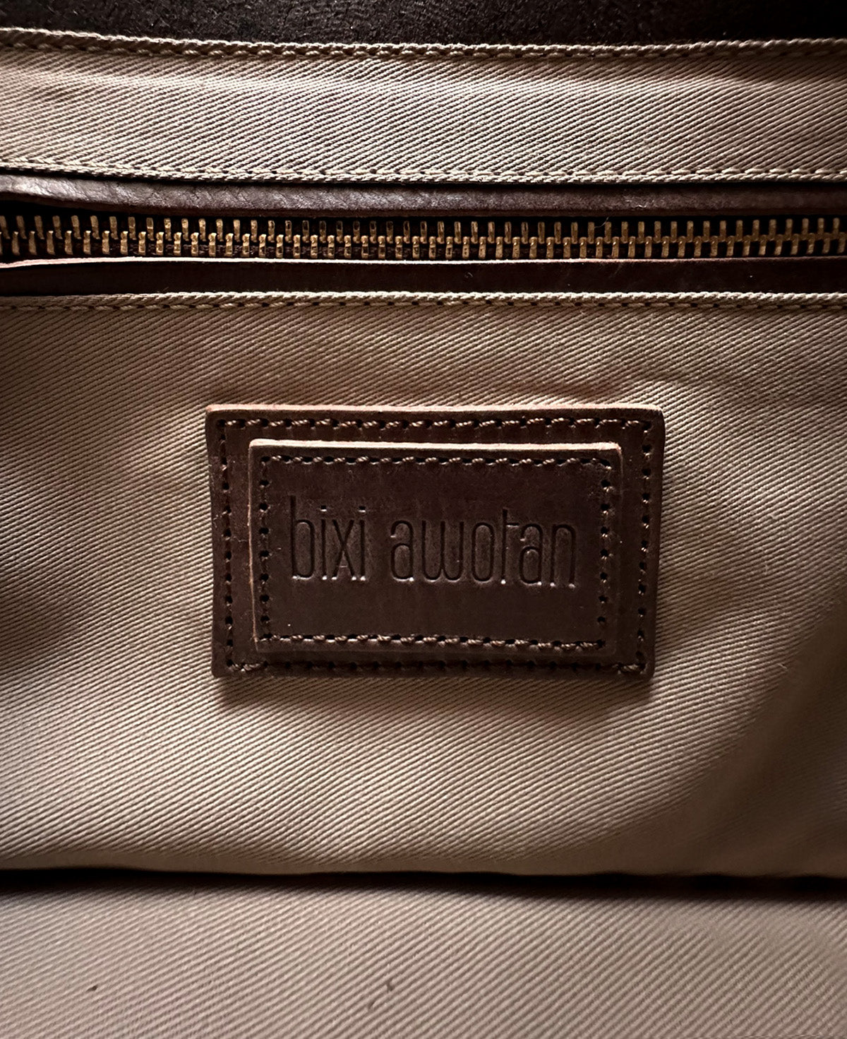 Studded Mocha Leather Mini Tulum Handbag w/Removable Crossbody Strap