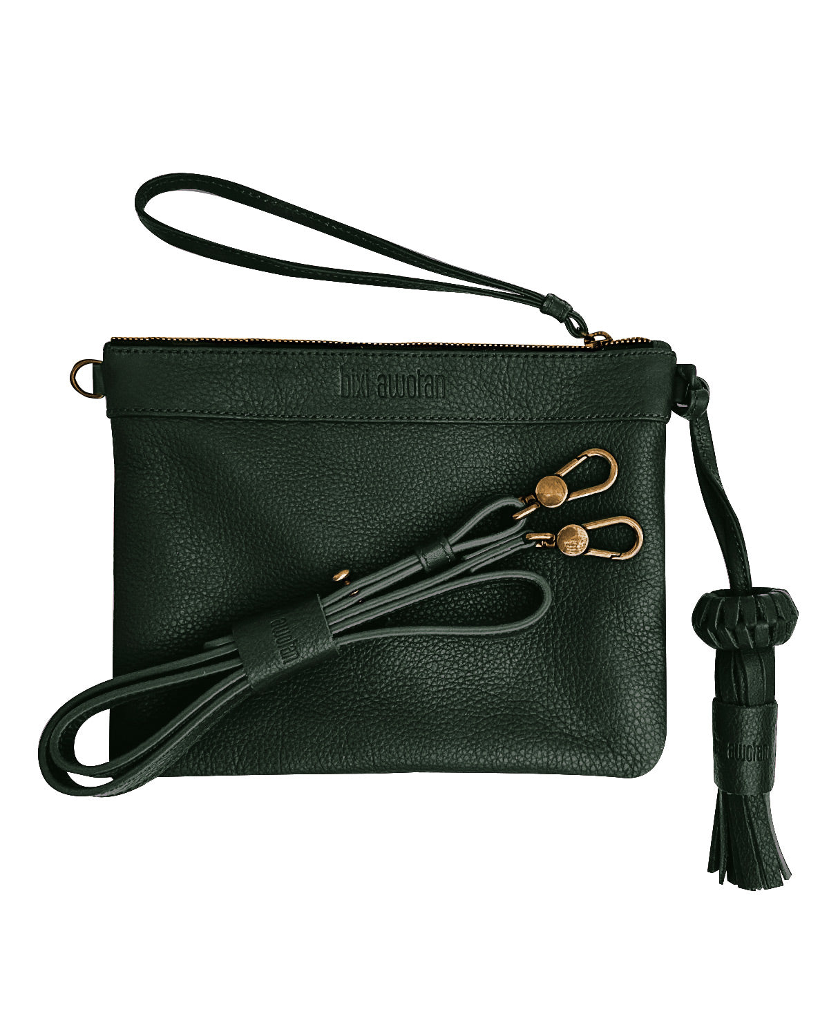 Camila Green Leather Clutch - Crossbody