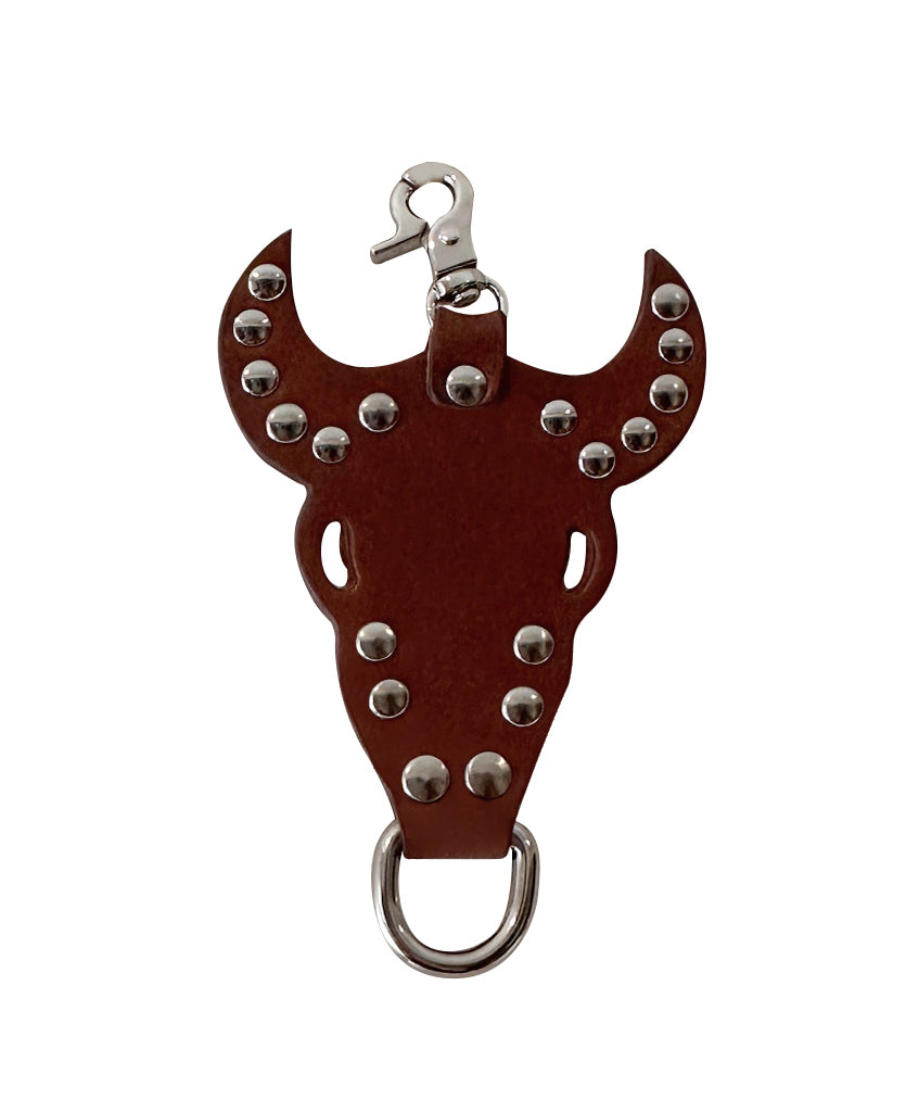 Handcrafted Leather Buffalo Skull Keychain