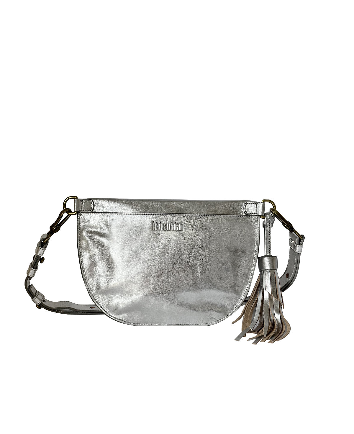Fem Metallic Silver Leather Fanny pack - Crossbody