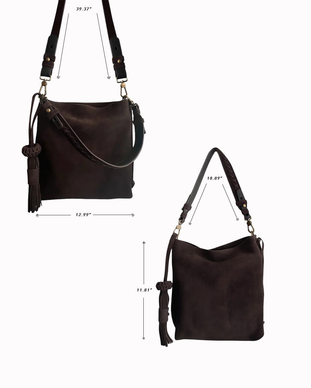 → PRE-ORDER Mini Bacalar Crossbody: Soft Espresso Coffee Genuine Suede