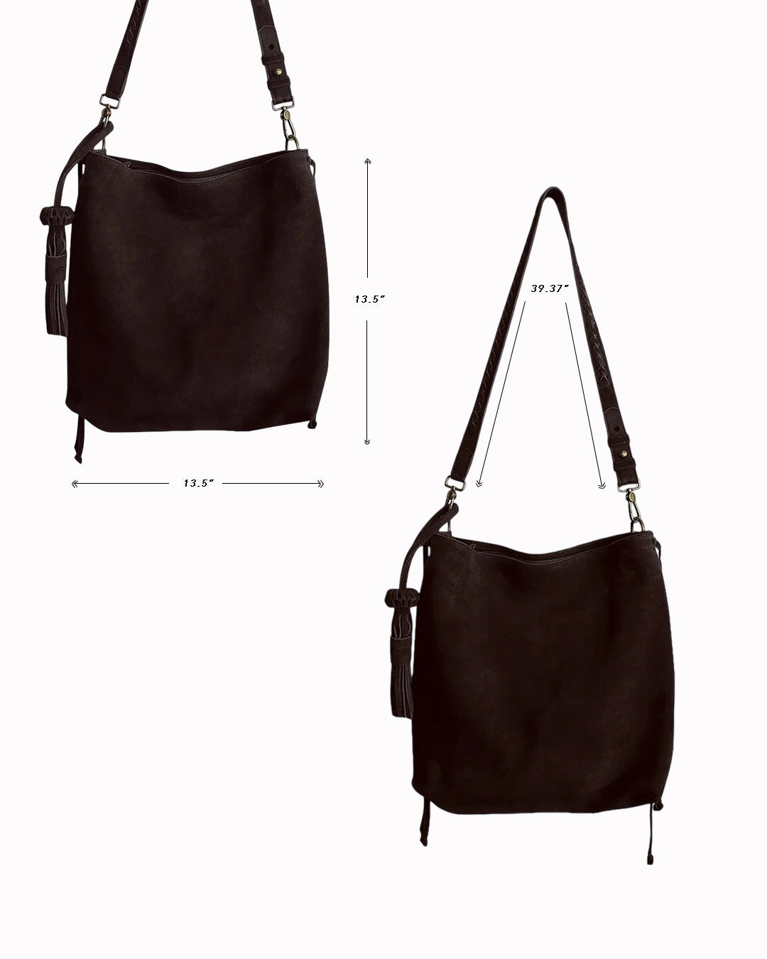 → PRE-ORDER Bacalar Shoulder Bag: Soft Espresso Coffee Genuine Suede