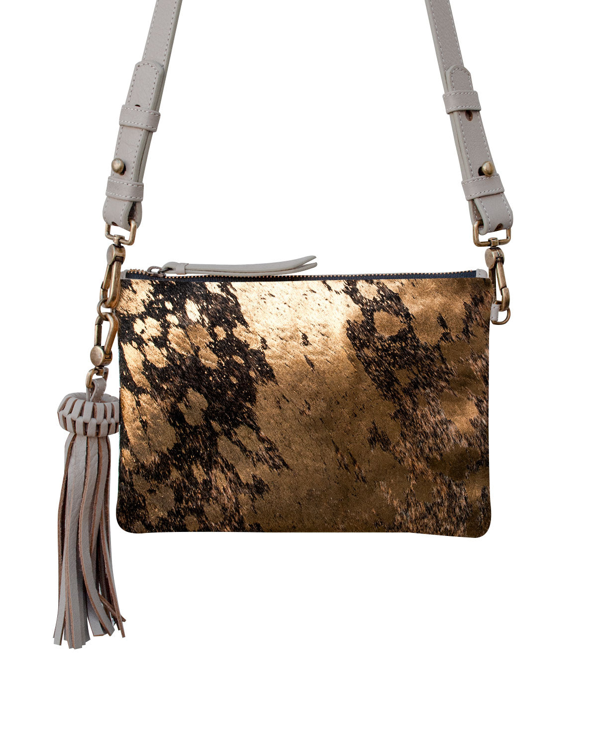 Gold Fur Crossbody Bag