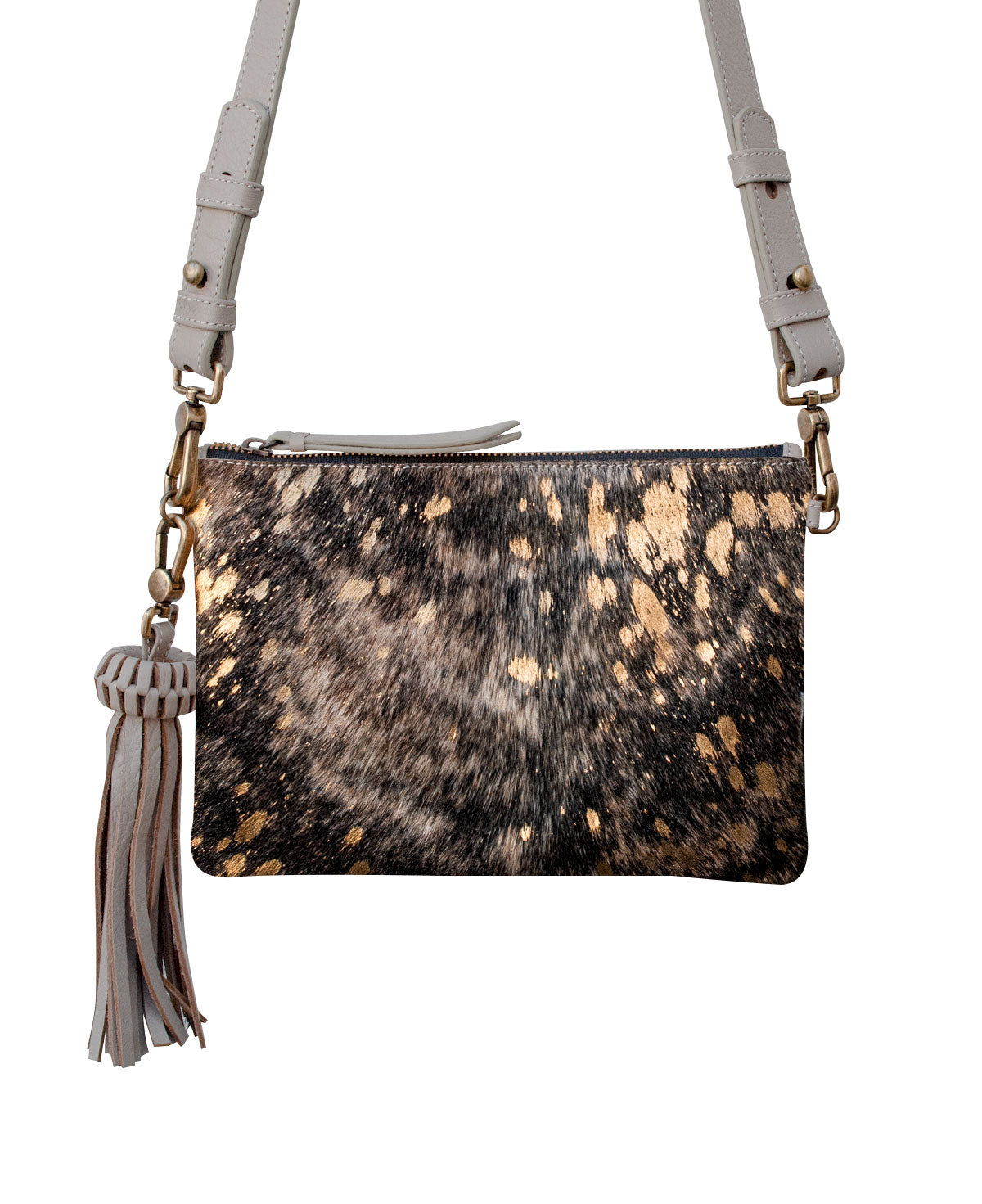 Gold Fur Crossbody Bag