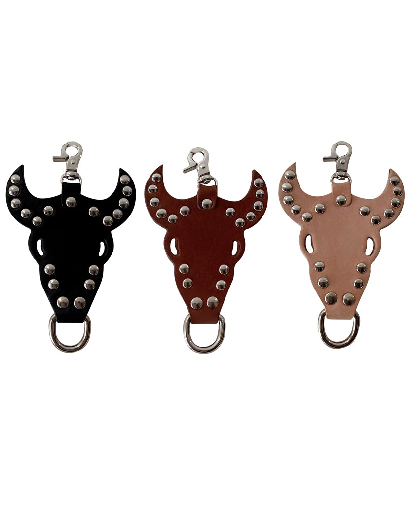 Handcrafted Leather Buffalo Skull Keychain