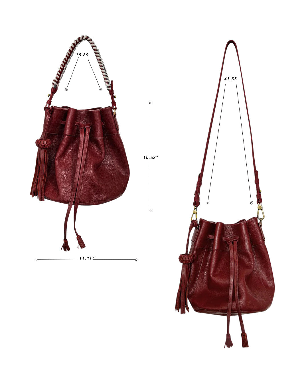 Bucket Bag Joce Burgundy / Maroon Leather Bag