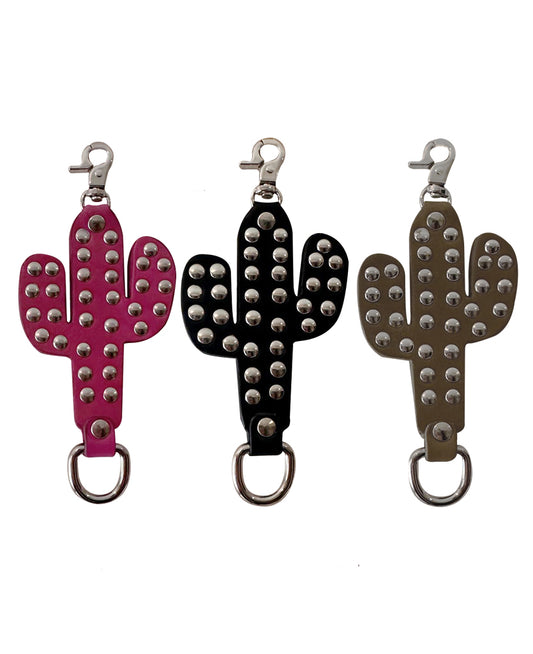 Leather Cactus Silhouette Keychain