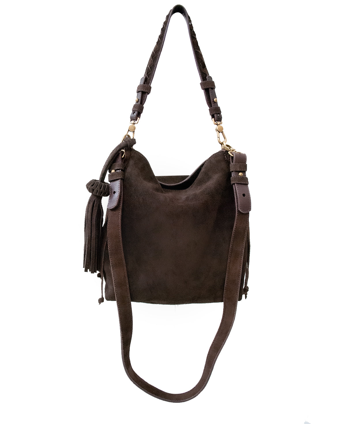 Mini Bacalar Crossbody: Soft Espresso Coffee Genuine Suede