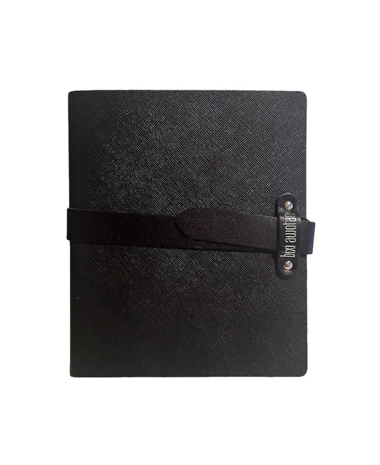 Textured Black Leather Thick Journal: Executive Gift, Agenda & Travel Notebook