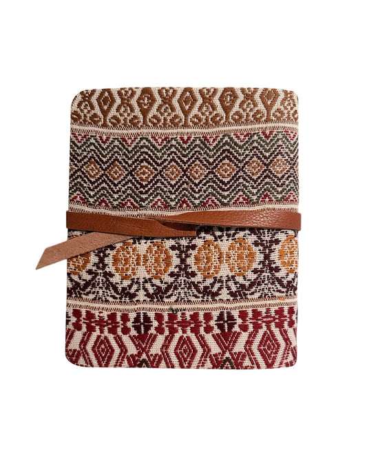 The Traveler's Bohemian-Patterned Textile Cover with Leather interior Journal / Sketchbook