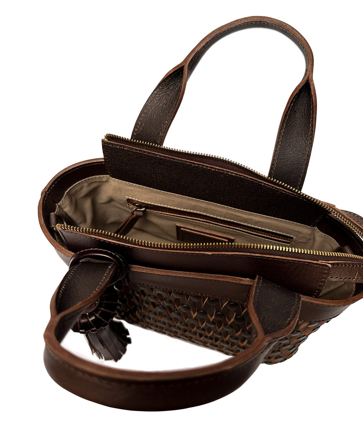 Interior view of the Mini Tulum bag showing space for daily essentials.