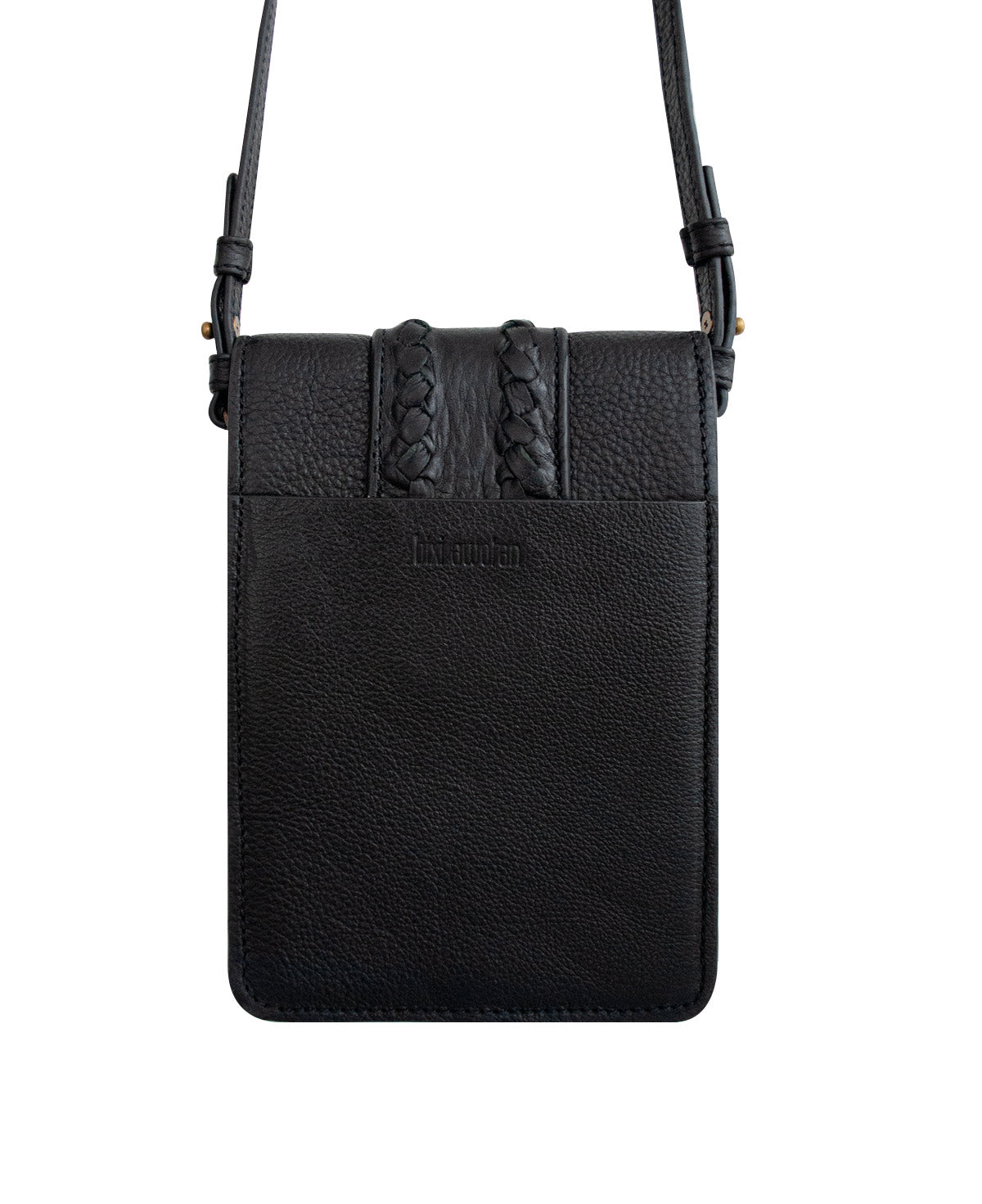 Black AMY Leather Crossbody Bag for Phone