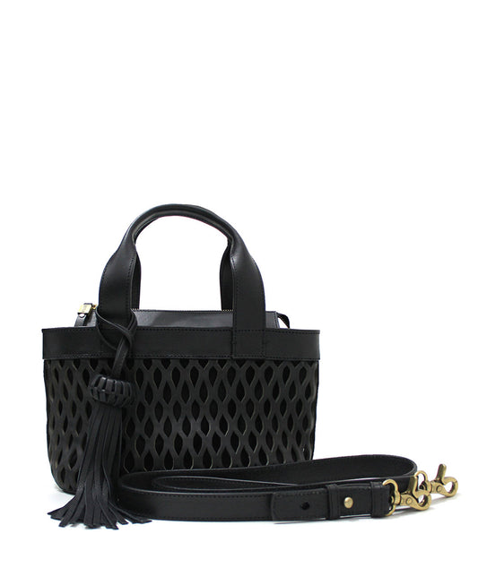 Mini Tulum Black Leather Handbag