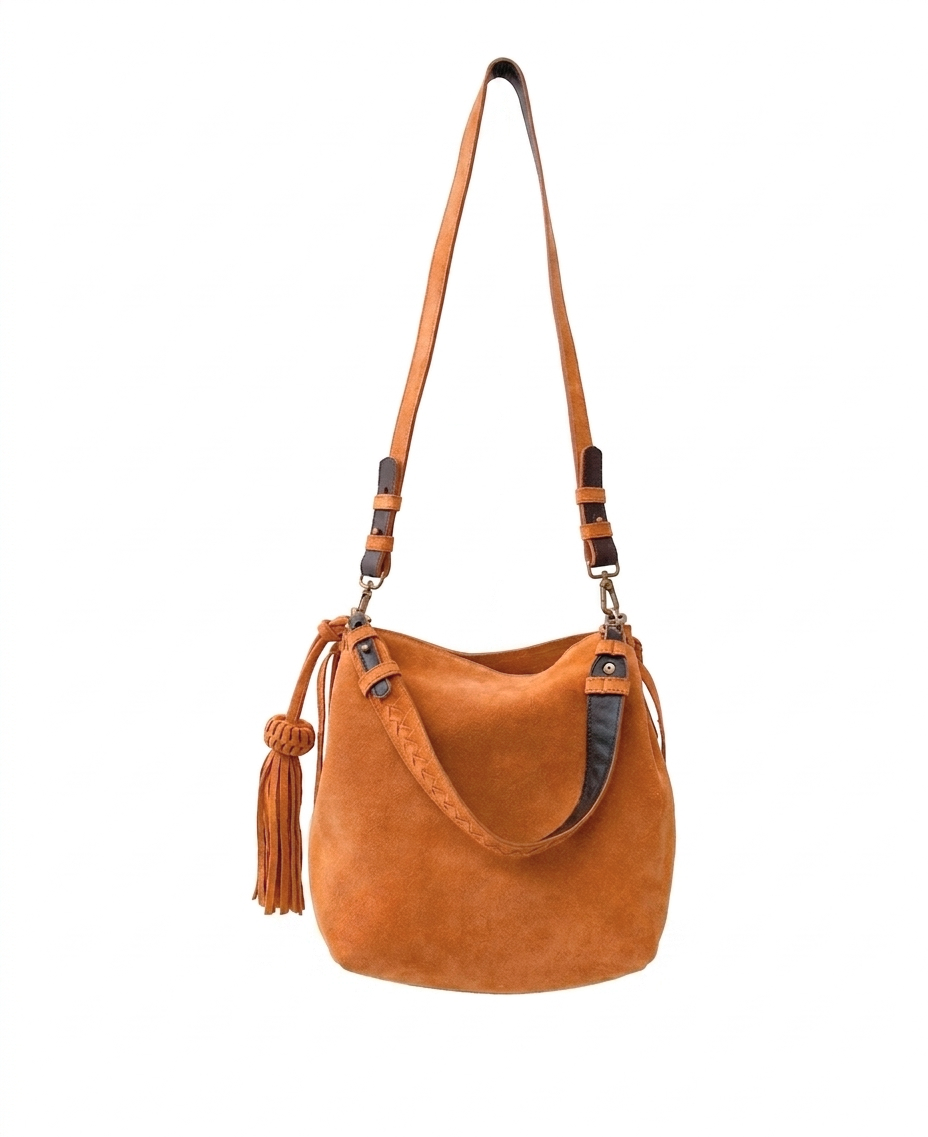 Mini Bacalar Crossbody: Radiant Mustard Genuine Suede