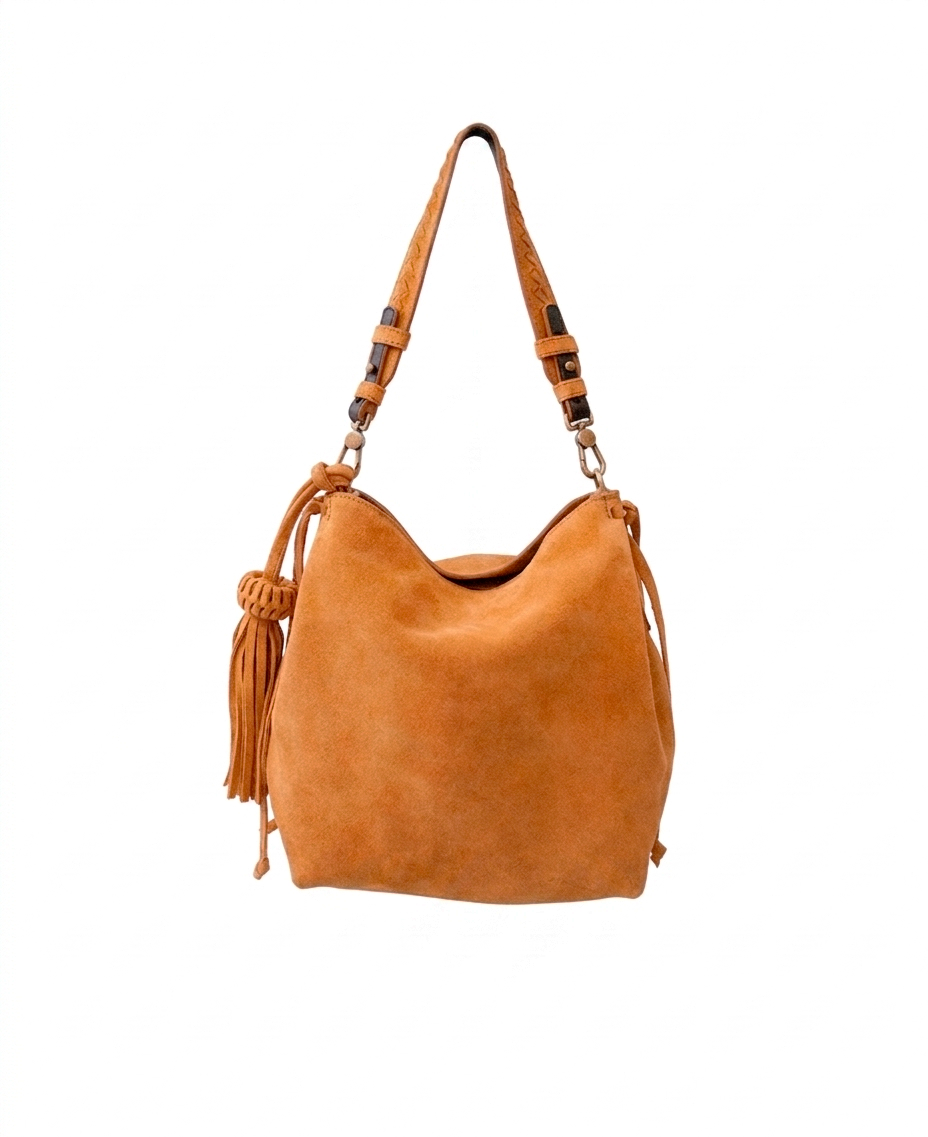 Mini Bacalar Crossbody: Radiant Mustard Genuine Suede