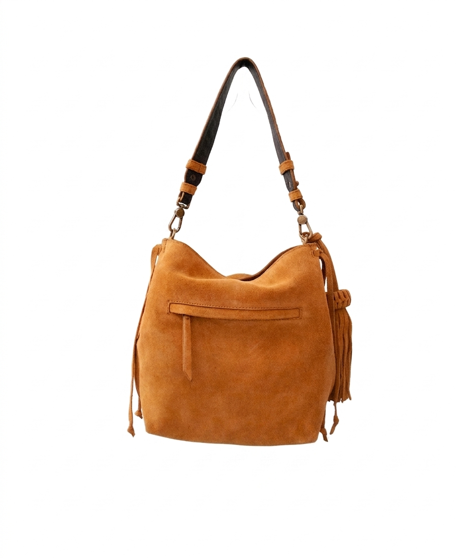 Mini Bacalar Crossbody: Radiant Mustard Genuine Suede