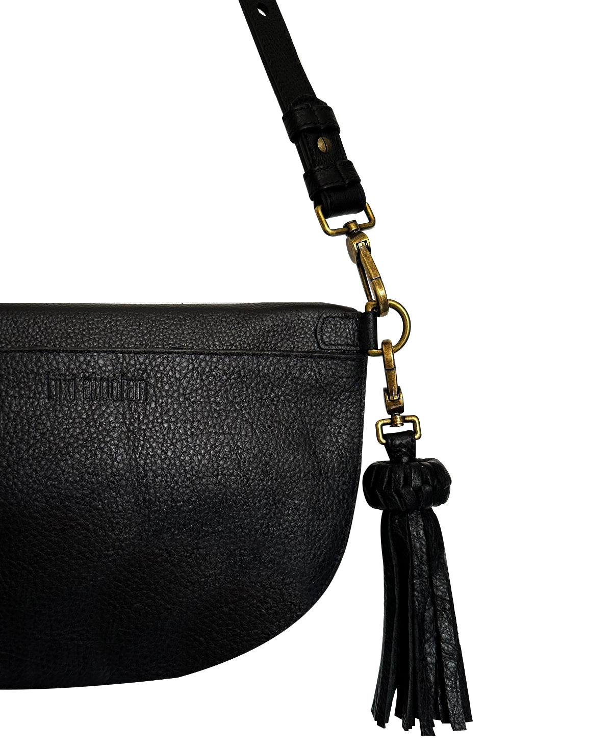 All Black Soft Leather Sling Bag