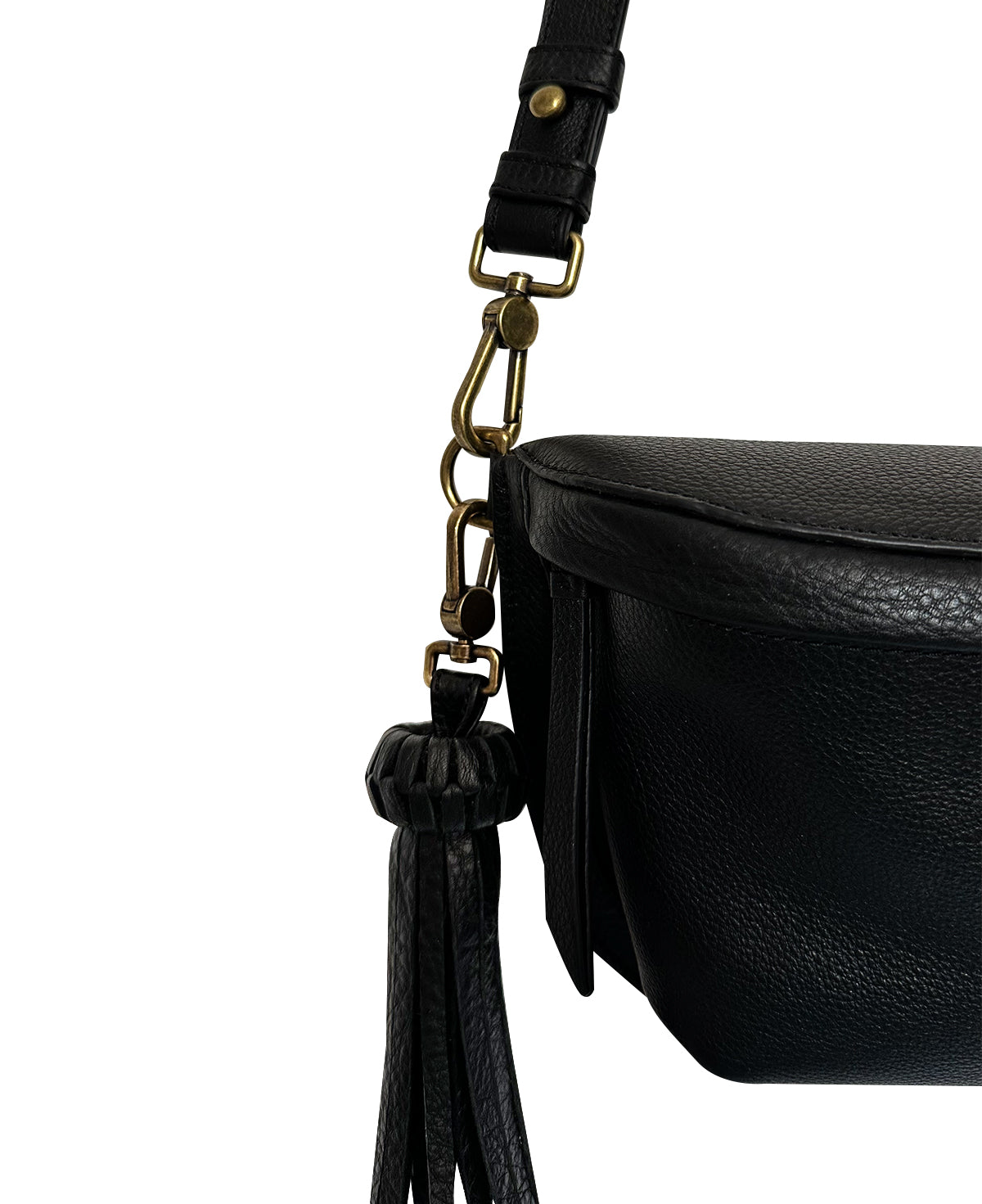 All Black Soft Leather Sling Bag