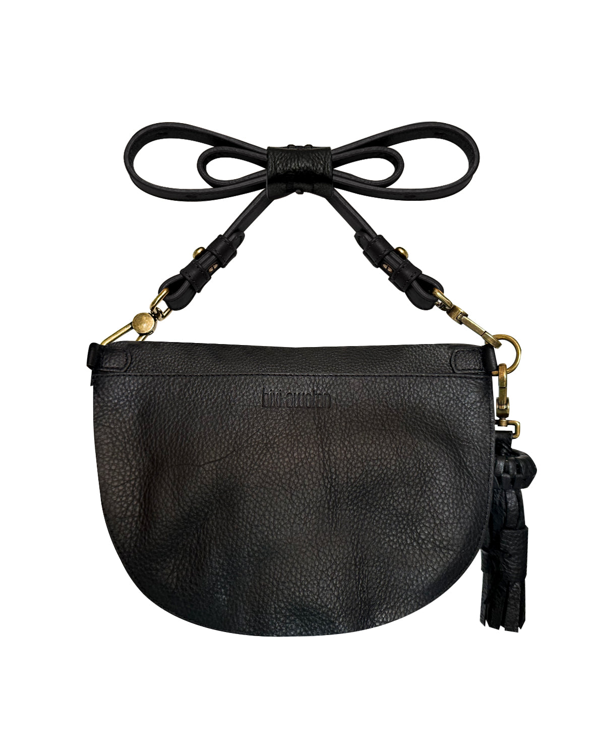 All Black Soft Leather Sling Bag