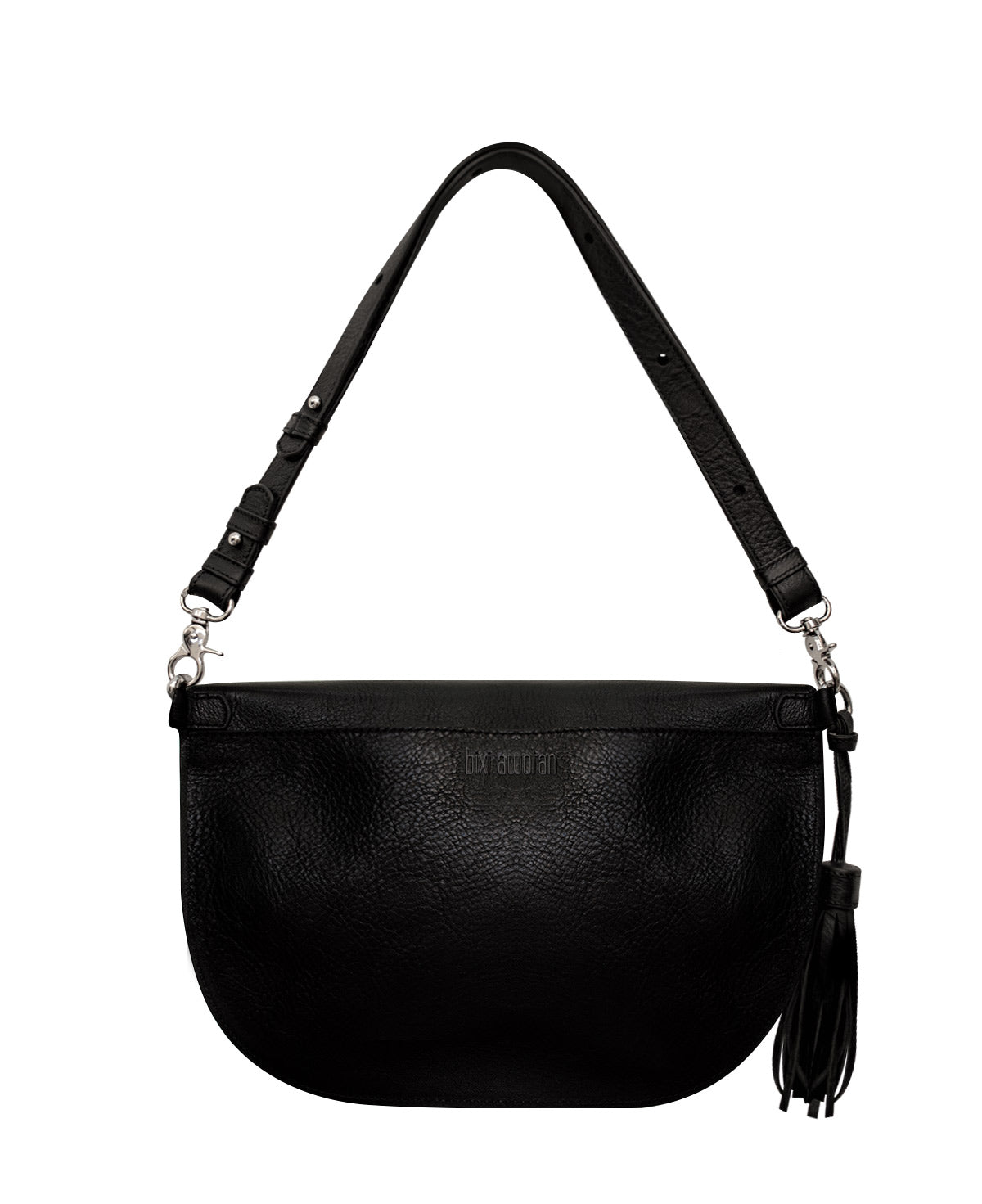 All Black Leather Fanny Pack for Women CHER Leather Sling Bag
