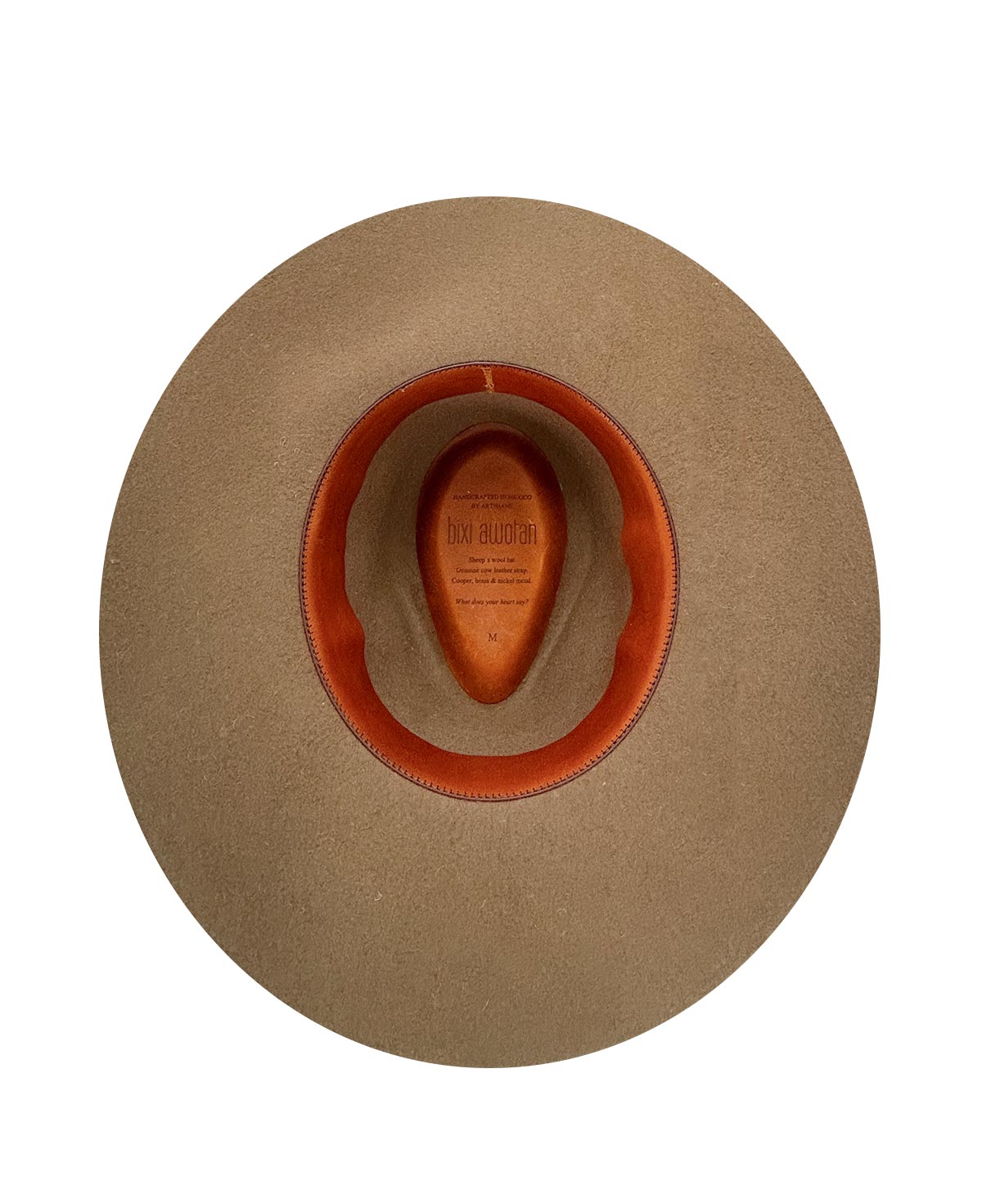 Sombrero Beige de lana con toquilla metálica