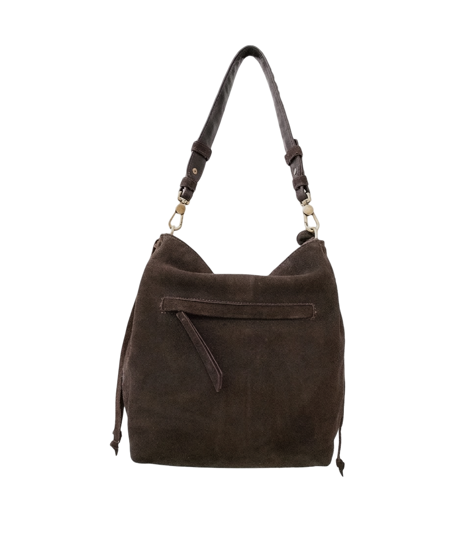 Mini Bacalar Crossbody: Soft Espresso Coffee Genuine Suede