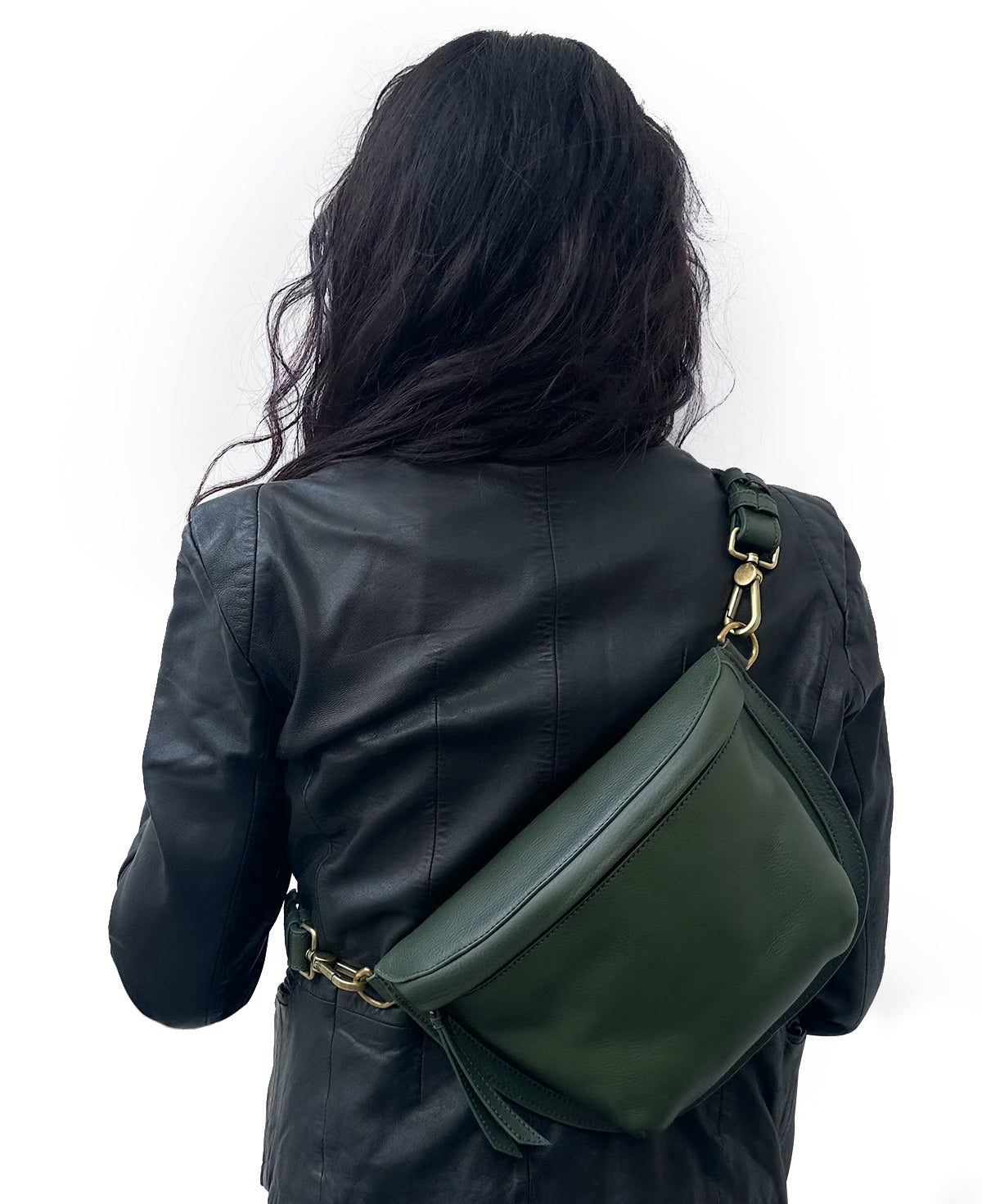 Forest Green Leather Sling Crossbody | PRE-ORDER