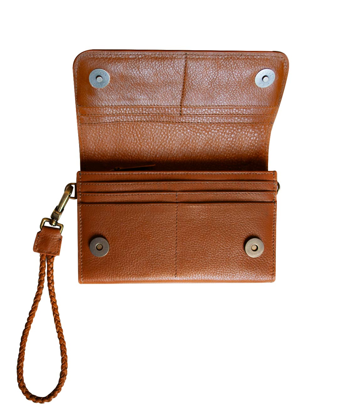 wristlet wallet with strap full grain leather bifold