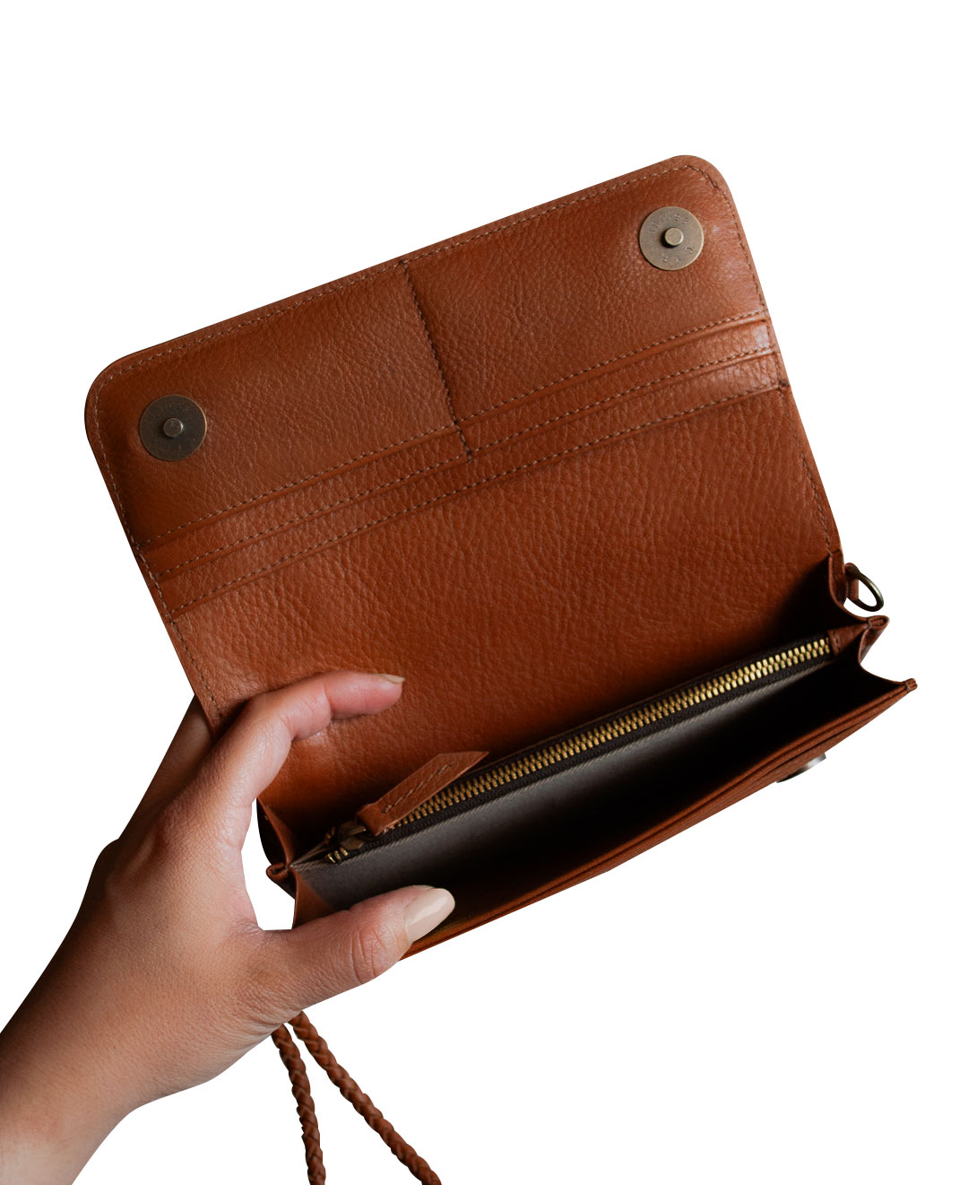 wristlet wallet with strap full grain leather bifold