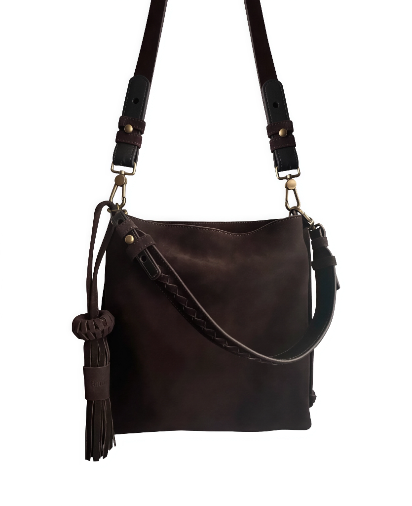 → PRE-ORDER Mini Bacalar Crossbody: Soft Espresso Coffee Genuine Suede