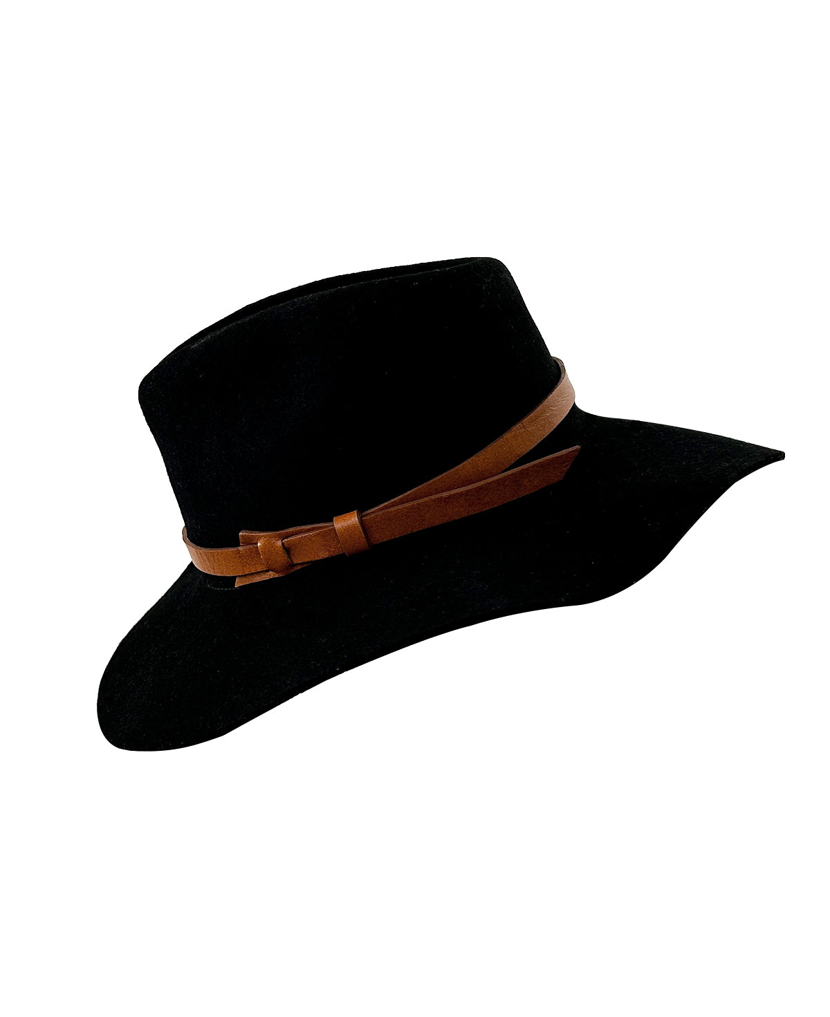 Sombrero Negro de lana con toquilla de piel
