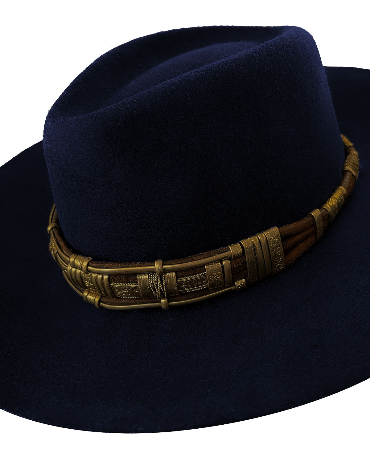 Sombrero Marino de lana con toquilla metálica