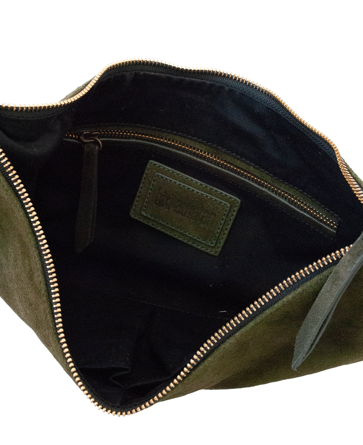 'Lucky Cookie' Round Mini Shoulder Bag: Soft Olive Green Genuine Suede