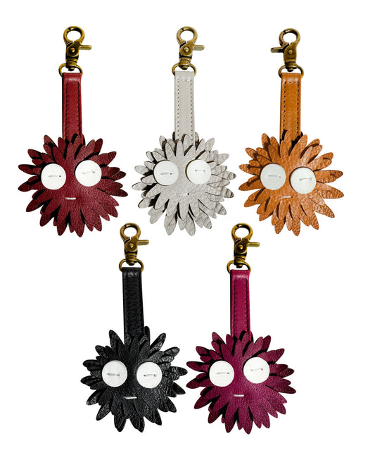 Smiley Charm Leather Handbag Charm