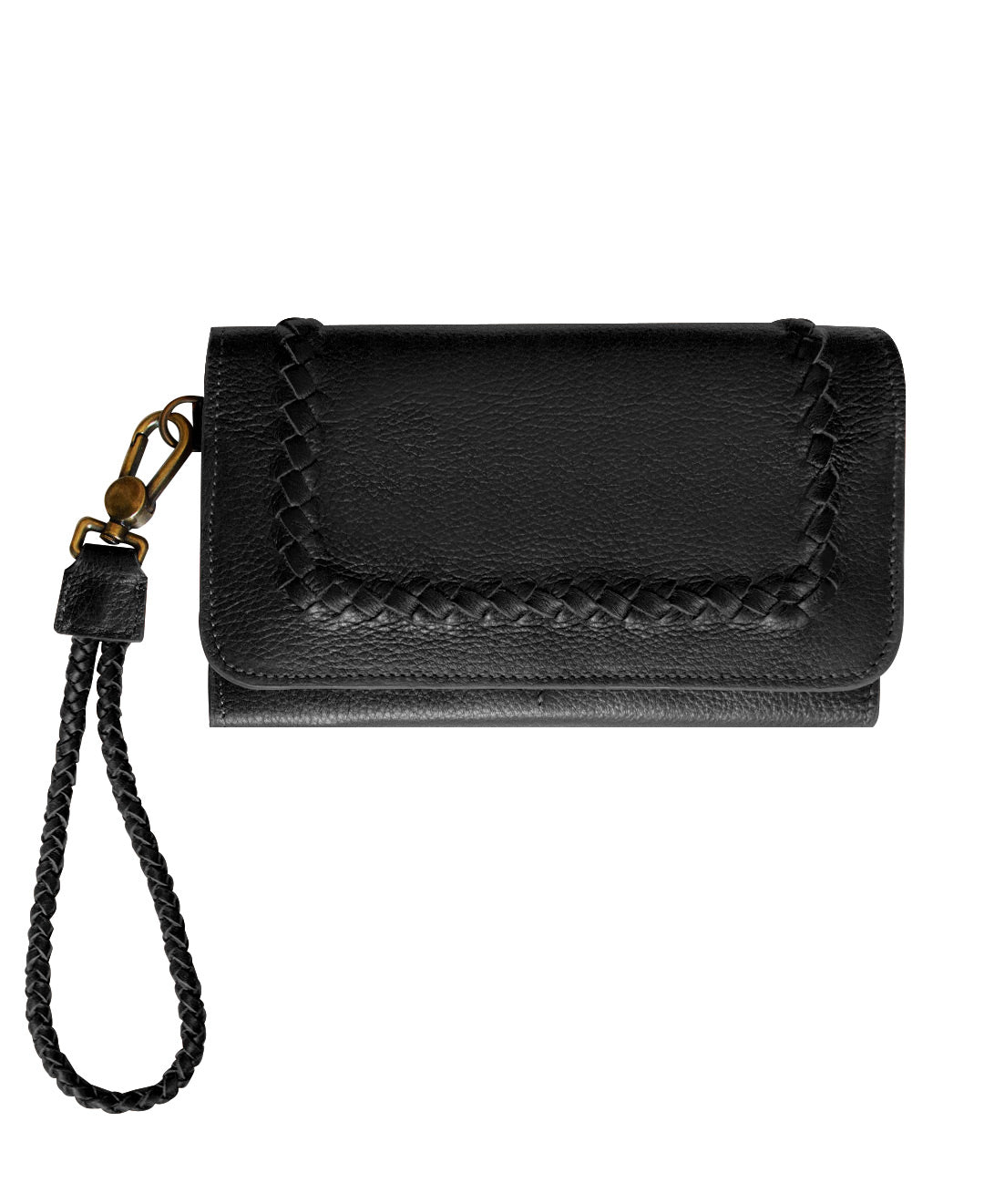 leather wristlet with strap