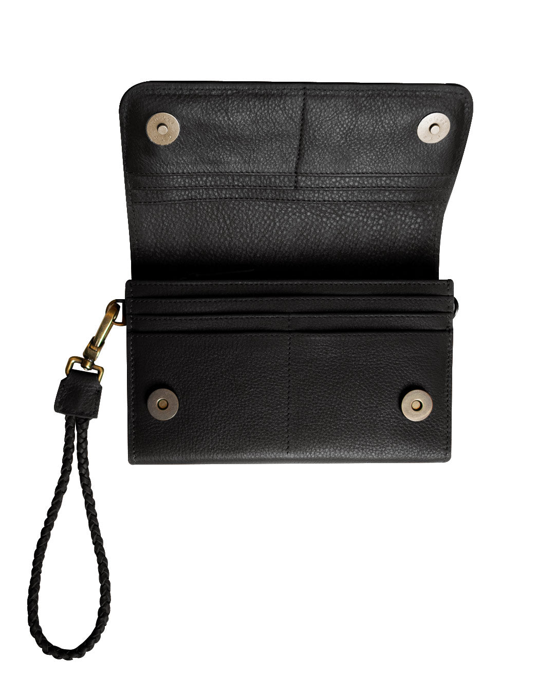 leather wristlet with strap