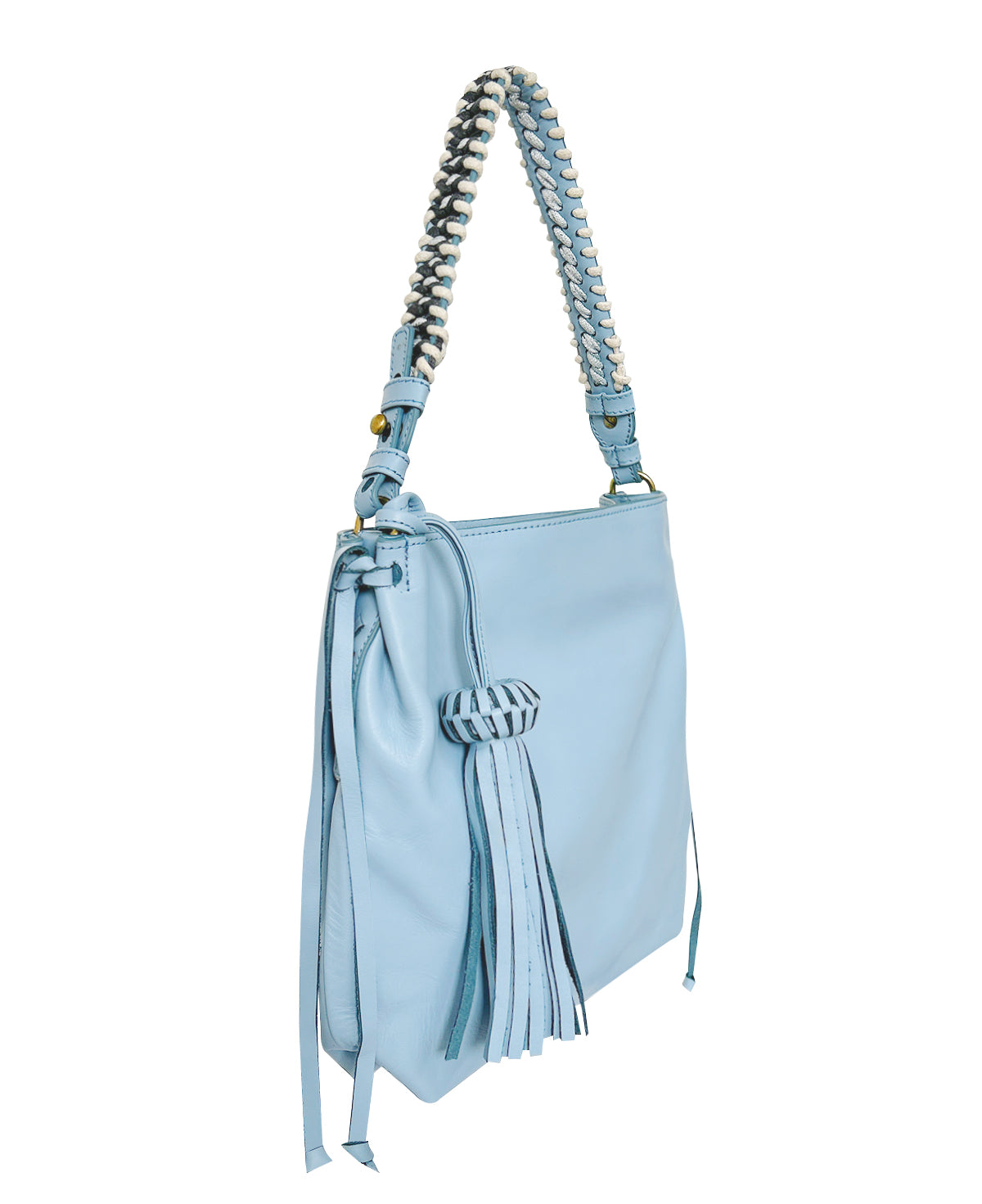 Shoulder Bag Bacalar Mini Baby Blue Leather