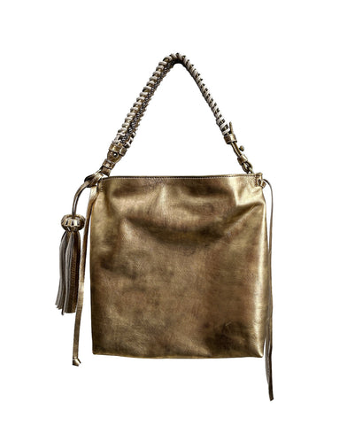 Shoulder Bag Bacalar Mini Gold Leather